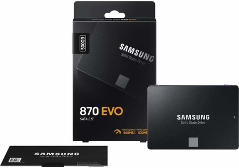 Samsung 870 Evo 500 GB Laptop, Desktop Black SATA III Internal Solid State  Drive (SSD) (MZ-77E500 Sata)