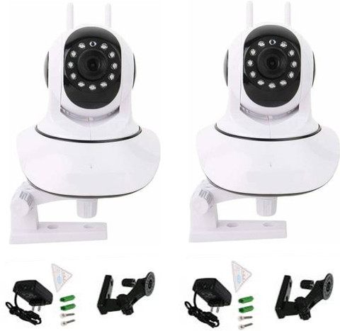Zinzo 360 Degree Double Antenna Auto- Rotating Night Vision Mobile HD CCTV  Wi-Fi Camera 720P with Audio Home(Pack of 2) Security Camera