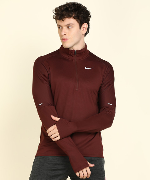 NIKE Solid Men High Neck Red T-Shirt Buy NIKE Solid Men High