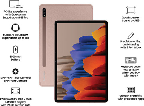 Samsung Galaxy Tab S7 (LTE) 6 GB RAM 128 GB ROM 11 inch with 4G