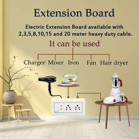 Electro Factory PVC Extension Board With Anchor Socket Anchor Switch  Socket Extension Boards
