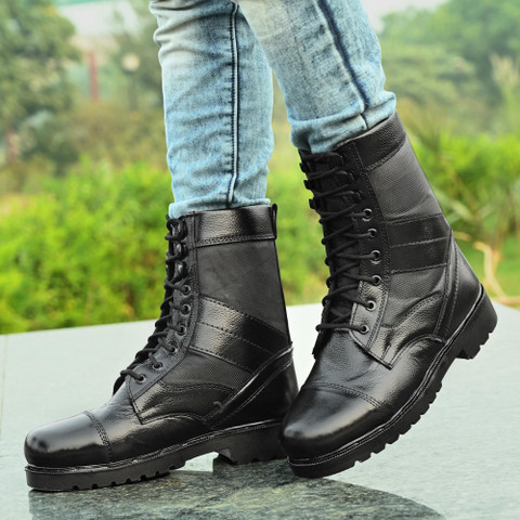 Shoe Day LEATHER COMBAT ARMY BOOT SHOES/ARMY SHOES/DMS SHOES FOR MEN Boots  For Men