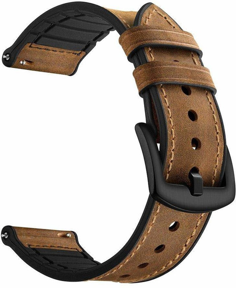 KHR 22mm Leather Watch Strap For Fossil Gen 6/Amazfit GTR 47mm/One  Plus(46mm)/Noise Colorfit Smart Watch Strap