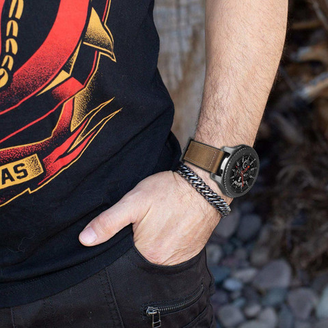 KHR 22mm Leather Watch Strap For Fossil Gen 6/Amazfit GTR 47mm/One  Plus(46mm)/Noise Colorfit Smart Watch Strap