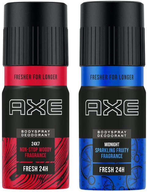 AXE Recharge Midnight and 24x7 Long Lasting Deodorant Bodyspray For Men,  (Buy Get 1) Deodorant Spray For Men