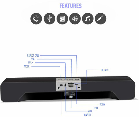 Buy Ubon Cool Bass Portable Speaker Powered with 1600mAh Battery
