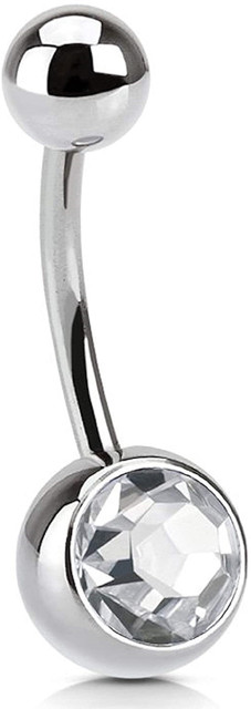 Stainless Steel Belly Belly Ring Silver Danse Des Etoiles Belly