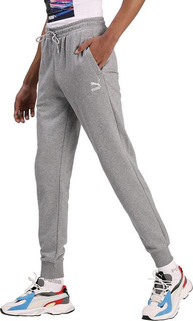 PUMA Classics Sweatpants Cuff TR Solid Men Grey Track Pants