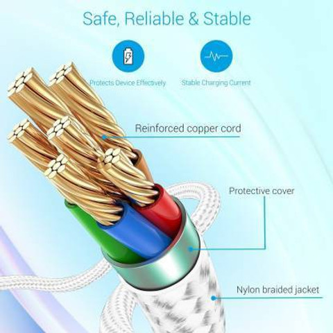 Portronics USB Type C Cable 2.4 A 1 m POR-1179 Konnect A Nylon