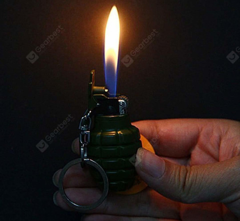 Triangle Ant Fuze Grenade Military Army Metal Bomb Lighter Refillable  Butane Gas System Lighter With Key Ring - Pocket Size Lighter Pocket Lighter  Price in India