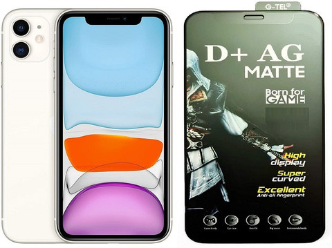 ELEF Edge To Edge Tempered Glass for Apple iPhone 11 AG Gaming Matte Black  Border Full Screen Covrage 9H Hardness