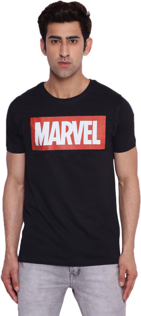 Marvel Avengers Printed Men Round Neck Black T-Shirt