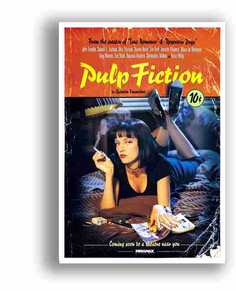 Pulp Fiction Retro Nostalgie Klassieke Oude Filmposter