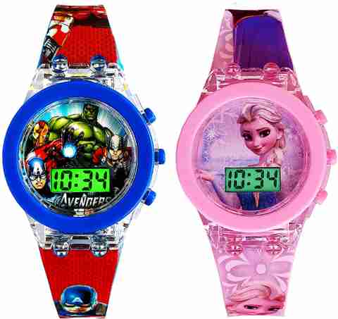 Time Up Kids Watch 3-8 Years Glowing Combo Kids Watches Digital Watch  For Boys Girls