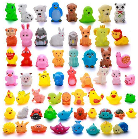 PRESENTSALE 12 pcs animal soft and cute bath chu chu toy for little kids  Bath Toy