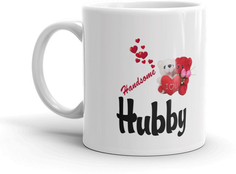 Gift4You Cut Wifey HandSome Hubby Printed Couple Coffee Tea Cup Set for  Husband, Wife On Marriage, Anniversary, Birthday Valentine Gifts (Set of 2) 