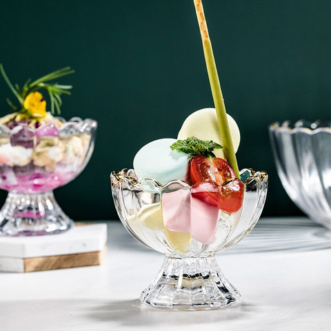 Ice Cream Set Dessert D&C Enterprise Glass Dessert Bowl Glass Ice