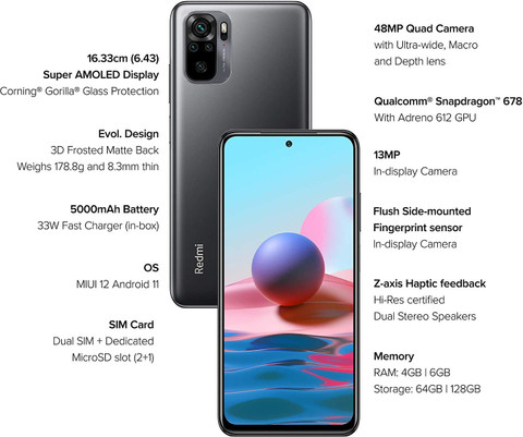 2台Redmi Note 10 MIUI 12 ブラック REDMI Note 10 (64 GB Storage, 4 GB RAM) Online at Best Price On