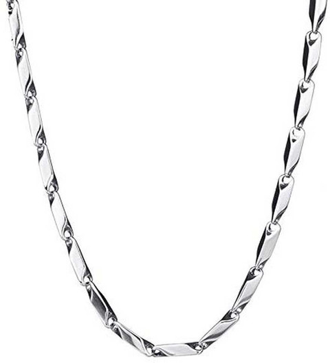 shri sai traders Stainless Steel Rice Design Silver Color Chain