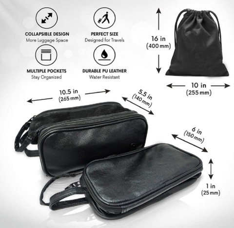 CONTACTS Toiletry Bag for Men or Women Dopp Kit For Travel