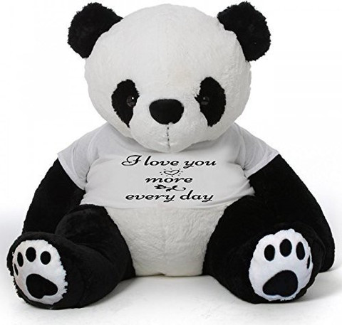 Hug 'n' Feel Panda Teddy Bear Feet Soft Toy Wearing 