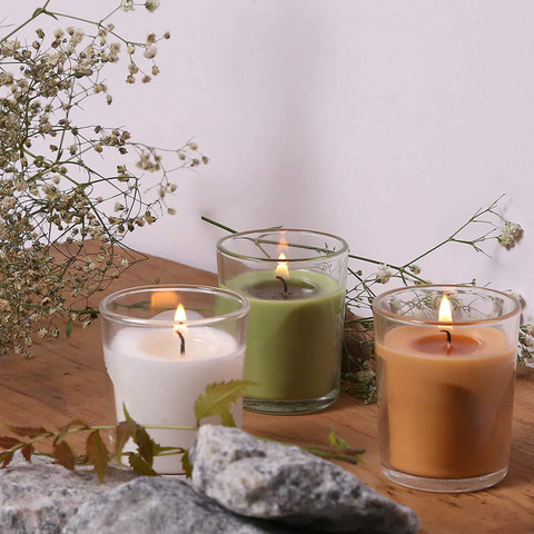 CHIKLIT ENTERPRISE Natural Series Scented Candles (Pack of Pcs) (2  Jasmine, Lemon Grass Sandalwood) (Total Units) Candle