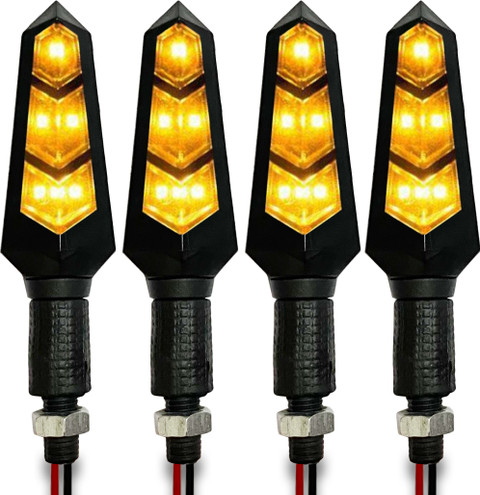 Autofledge Set of Bike Front, Side, Rear SMD Flip LED Light Indicator  Turn Signal Light for Bike Indicator Light Motorbike LED (12 V, 10 W)