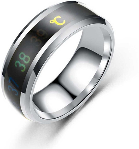 MEENAZ Stainless Steel, Tungsten, Metal, Brass, Enamel, Alloy Titanium,  Gold, Black Silver, Rhodium Plated Ring - Main Image