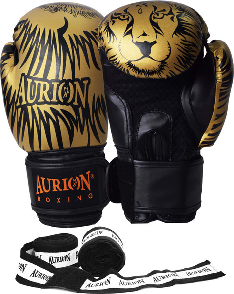 Aurion by 10Club Molded Faux Leather Boxing Gloves for Muay Thai