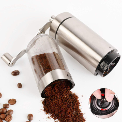 Zhart Zs709 Manual Coffee Grinder, Stainless Steel Personal Bean