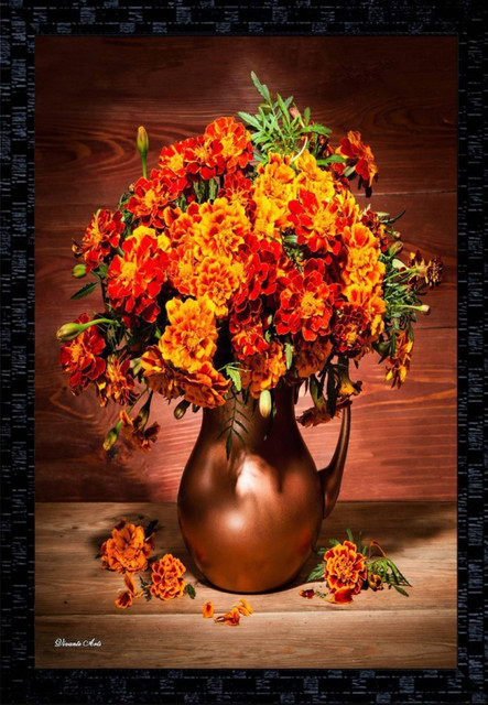 Darsh Craft Flower Pot Photo Frame Digital Reprint 10 inch x 8