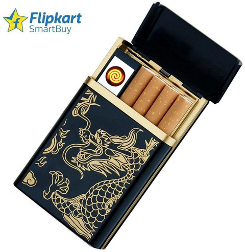 Flipkart SmartBuy USB Rechargeable Golden Dragon Multifunction Windproof  Case Cigarette Lighter Price in India