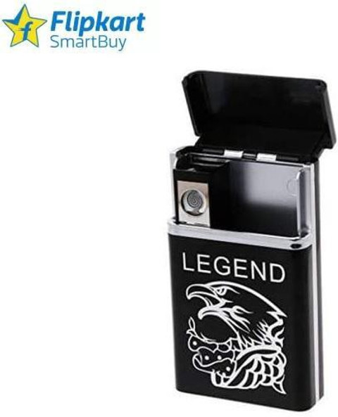 Flipkart SmartBuy USB Rechargeable Legend Cigarette Case Windproof Slide  Silver Eagle Cigarette Lighter Price in India