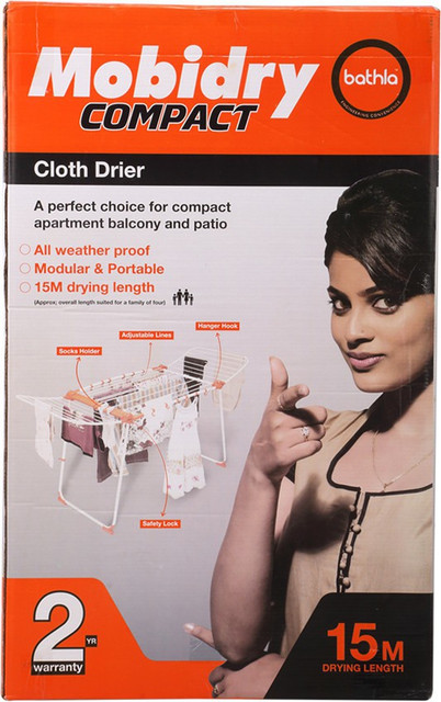 Bathla Steel Floor Cloth Dryer Stand Mobidry Axis Cloth Dryer