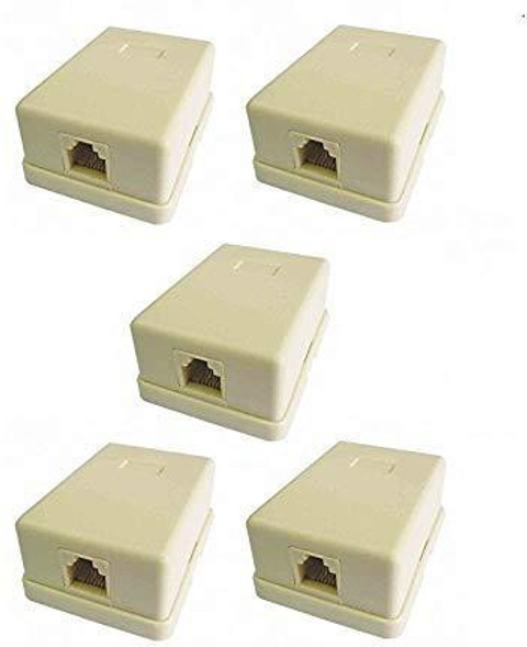BIGGEAR (Pack of 5) Single Port Telephone Junction Surface Rosette