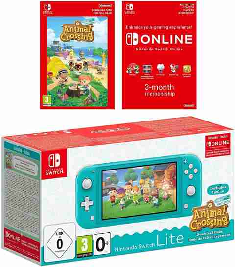 NINTENDO Switch Lite Turquoise with Animal Crossing: New