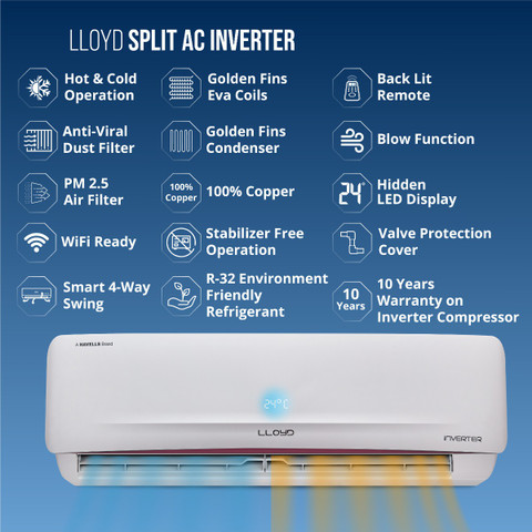 Ac Ton Lloyd Hot And Cold Inverter Ac Buy Lloyd Ton Star Split
