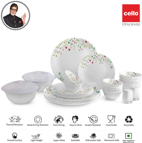 Secret Garden Cello Dazzle Dinner Set 35 Pieces Cello Pack Of 31