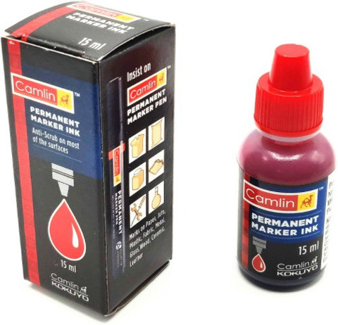 Kokuyo Camlin Permanent Marker Pen Red Ink 15 ml Marker Refill