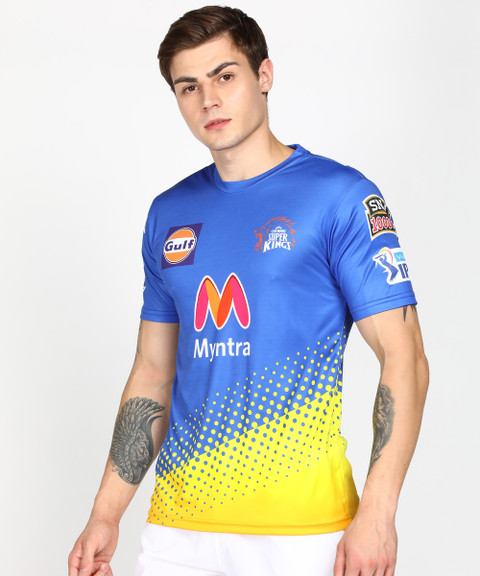 Seven By MS Dhoni Printed Men Round Neck Blue T-Shirt Buy Seven