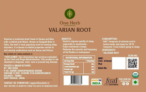 one herb Valerian Root Tea 50g Magic Sleep Potion Eases PMS