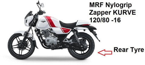 MRF Nylogrip Zapper KURVE 120/80 -16 60P Tubeless Bike Tyre Rear