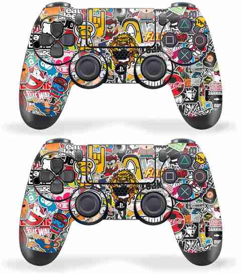 Ps4 Controller Sticker Kit Techfit Combo of 2 Printed Skin Wrap Vinyl Sticker For PS4 DualShock ...