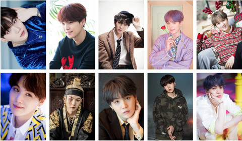 Pack of 10 BTS Member Suga Photocard set for BTS Fans | HD Quality
