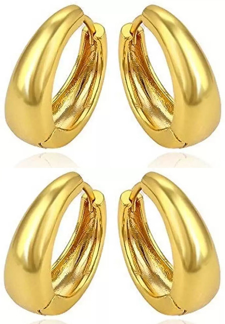 Heer Collection Mens Women Fashion Jewellery Valentine Multi Golden  Silver Stud Salman Khan Kaju Bali Hoops earrings for men/ Ear rings Combo  For
