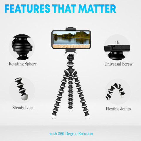 Tygot 13 inch Flexible Gorillapod Tripod with Mobile Attachment