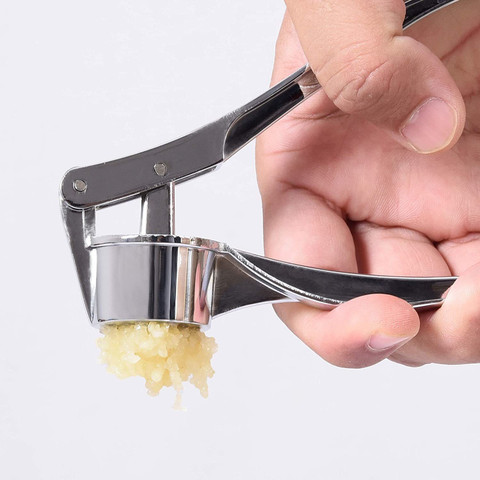 GENIYO Garlic Crusher Presser, Garlic Press, Multi-Function Garlic Crusher,  Ginger grinder, Garlic Presser (Silver) Garlic Press