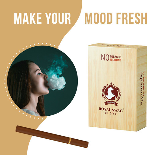 ROYAL SWAG Ayurvedic Herbal Cigarette, Clove Flavour (30 Sticks, Shot  -1) Smoking Cessations