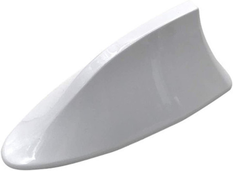 Universal White Shark Fin Roof Antenna – Decorative Trim With Solar LED Light, ABS