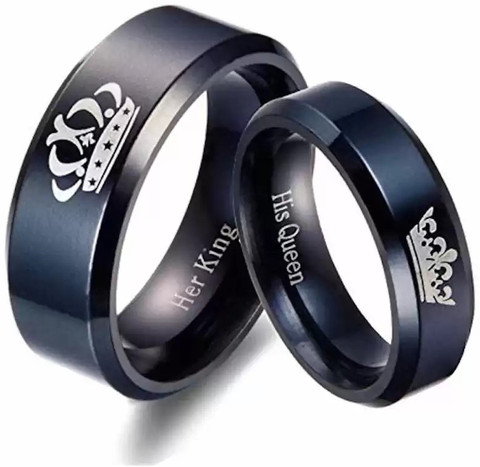 Lila Fashion Jewellery Couple Ring for Lovers His Queen Her King